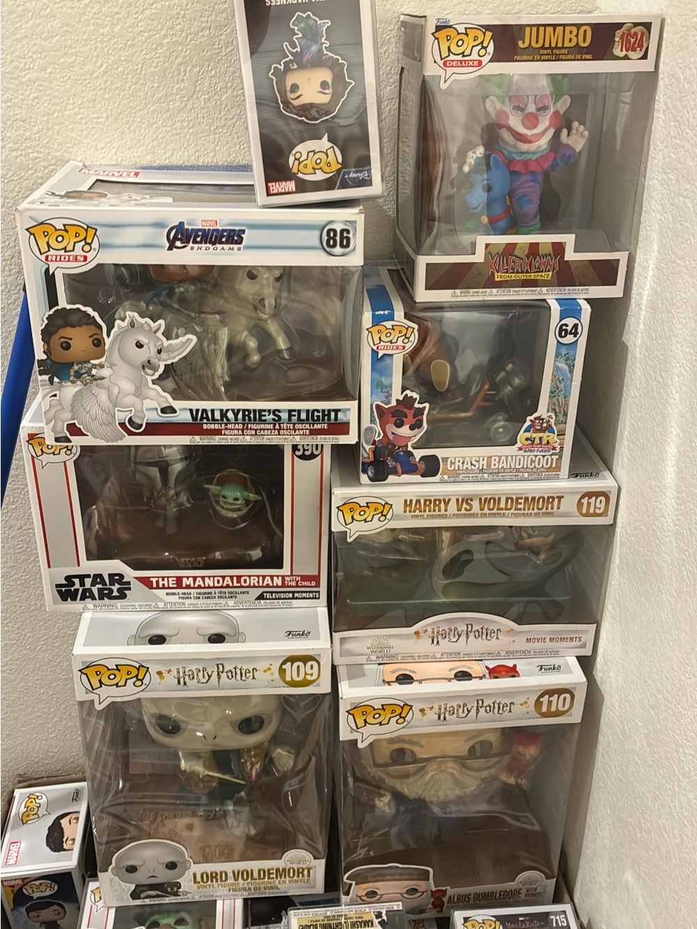 Funko Pops ..extra large and a lot of regular ones